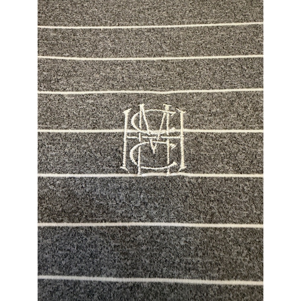 KJUS Golf Polo Shirt Mens 56 2XL Gray White Stripe Soren Stretch Mission Hills - Picture 7 of 14